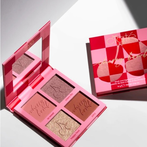 NWOT🎉 CIATÉ LONDON Cherry Bomb Blush and Highlighter Palette in Light Medium - Picture 3 of 5